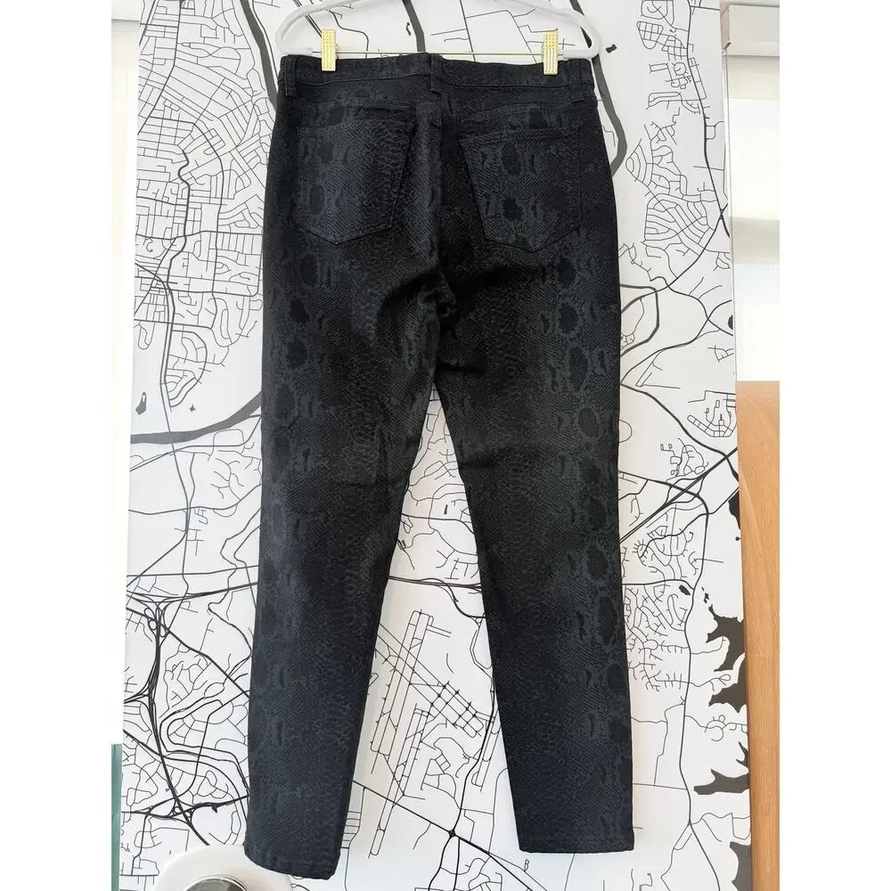 Joe's Jeans Black Snakeskin Print Icon Skinny Ankle Jeans - Size 30